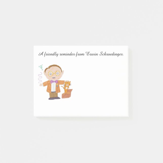 Bloco Post-it Erwin Schrödinger (Frente)