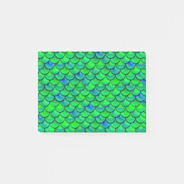 Bloco Post-it Escalas Azuis Verde de Queda (Frente)