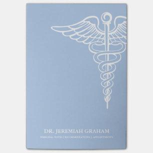 Bloco Post-it Escritório médico branco personalizado e azul