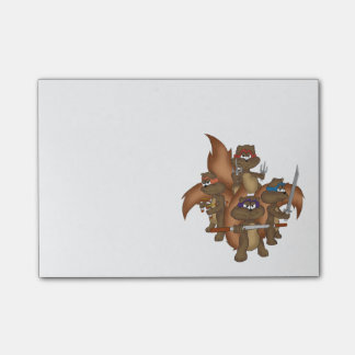 Bloco Post-it Esquilos de Ninja