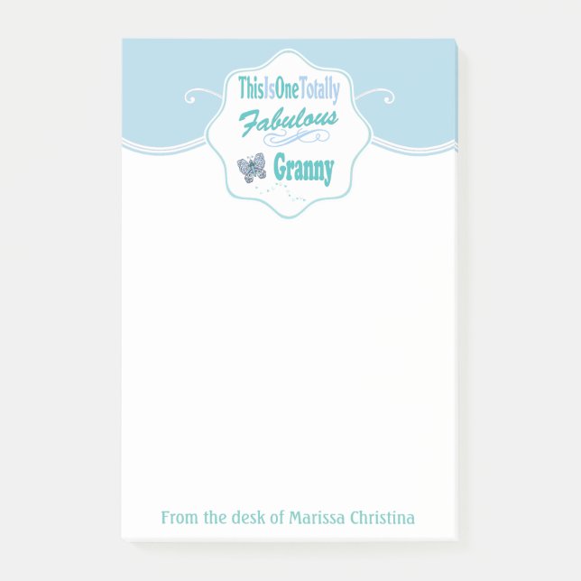 Bloco Post-it Esta é uma avó totalmente fabulosa (Frente)