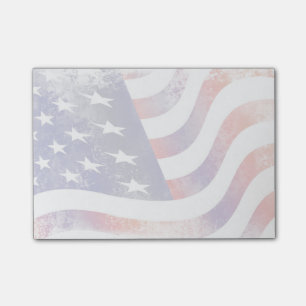 Bloco Post-it Estilo de Grunge Patriótico Desvanecido Bandeira A