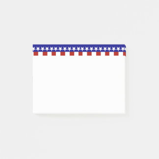 Bloco Post-it Estrelas e Listras de Vermelho Branco e Azul