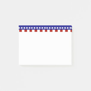 Bloco Post-it Estrelas e Listras do Vermelho Branco e Azul