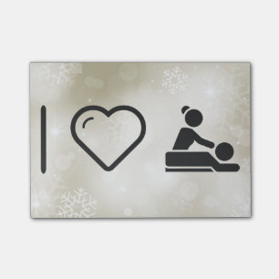 Bloco Post-it Eu amo a massagem