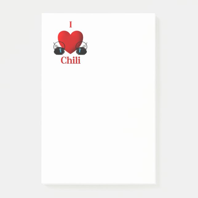 Bloco Post-it Eu Amo Chili (Frente)