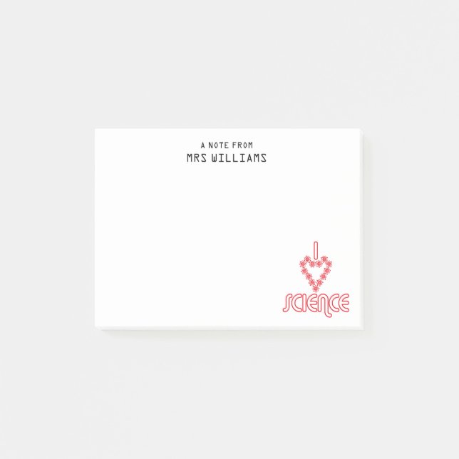 Bloco Post-it Eu amo ciência (Frente)