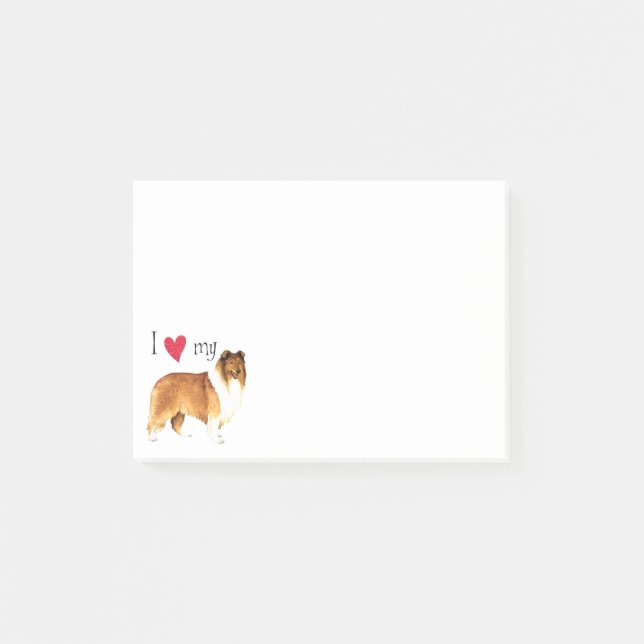Bloco Post-it Eu amo meu Collie (Frente)