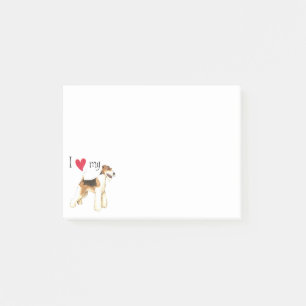 Bloco Post-it Eu amo meu Fox Terrier do fio