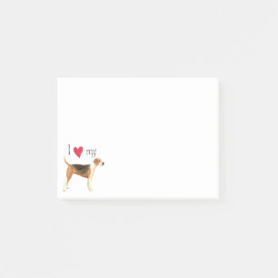 Bloco Post-it Eu amo meu Foxhound americano