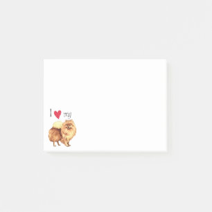 Bloco Post-it Eu amo meu Pomeranian