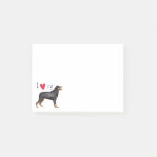Bloco Post-it Eu amo meu Rottweiler