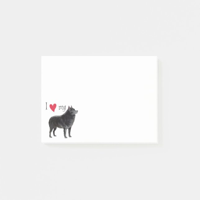 Bloco Post-it Eu amo meu Schipperke (Frente)