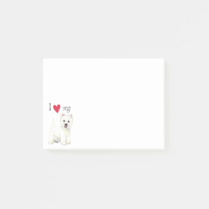 Bloco Post-it Eu amo meu Westie