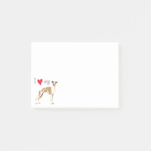 Bloco Post-it Eu amo meu Whippet