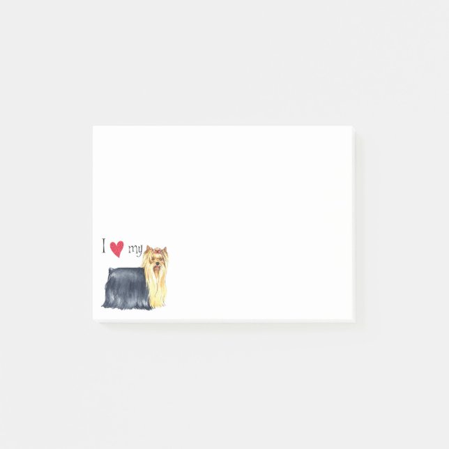 Bloco Post-it Eu amo meu Yorkie (Frente)