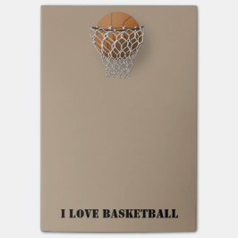 Bloco Post-it "Eu amo notas do Cargo-it® do basquetebol" 4 x 6