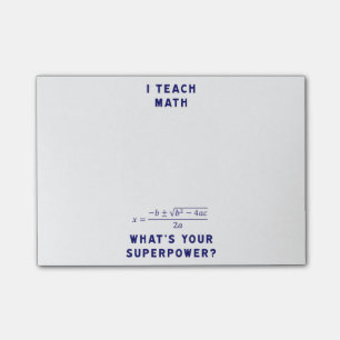 Bloco Post-it Eu ensino a matemática o que é sua superpotênci