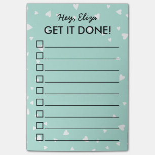 Bloco Post-it Faça Uma Lista De Corações Pequenos Para Fazer N