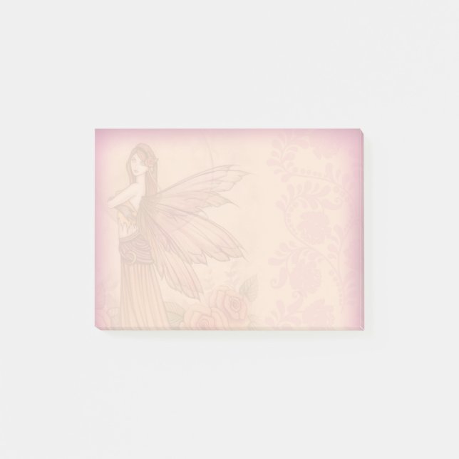 Bloco Post-it Fada Rosa Elegante (Frente)
