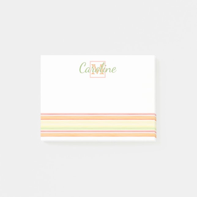 Bloco Post-it Faixas de Arte com Aquarela Feliz e Sunny Summer (Frente)