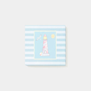 Bloco Post-it Farol de Cores de Água Striped Vermelha
