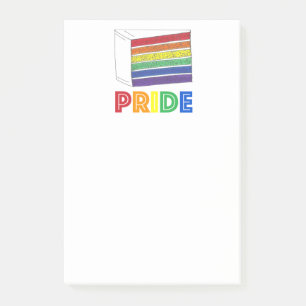 Bloco Post-it Fatia de Bolo da Camada Arco-Íris Orgulho gay Post