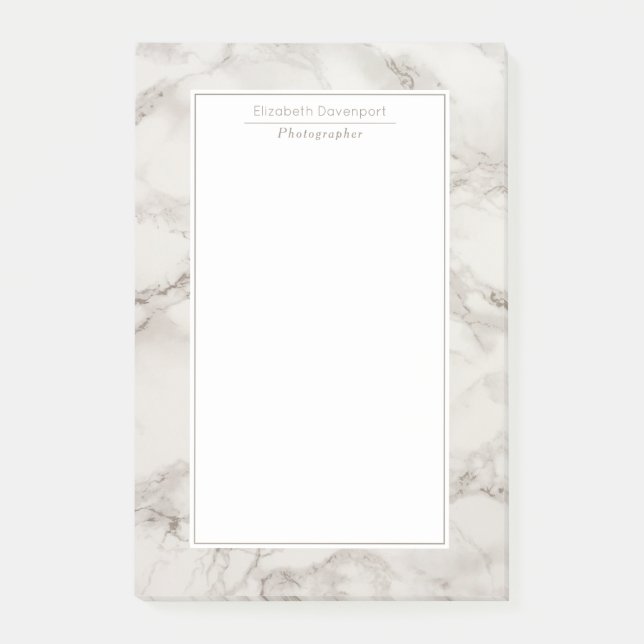 Bloco Post-it Faux Marble Alabaster Taupe Tan Modern (Frente)