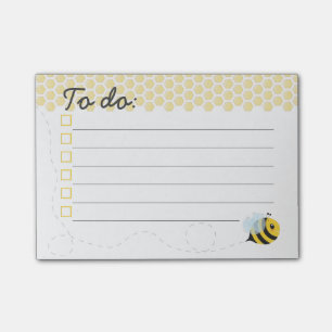 Bloco Post-it Favo de mel amarelo bonito da abelha do mel do vô