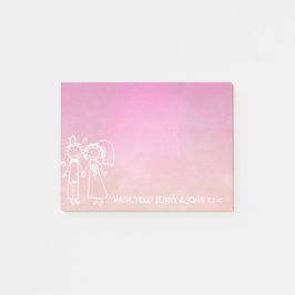Bloco Post-it Favor De Casamento Obrigado Chalkboard Pink Ombre