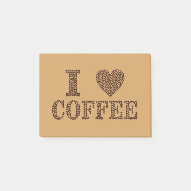 Bloco Post-it Feijões de café do coração (Frente)