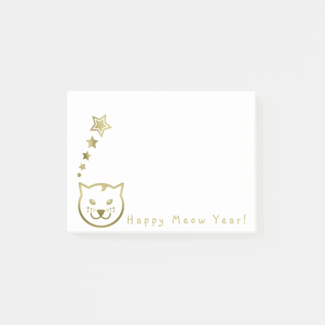 Bloco Post-it Feliz Ano da Meia - Cor de fundo personalizada (Frente)