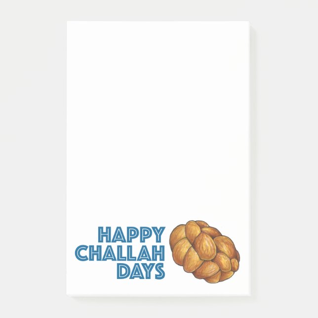 Bloco Post-it Feliz Challah Days Hanukkah Chanukah Bread Loaf (Frente)
