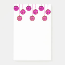 Bloco Post-it Feliz Natal Baubles Hot Pink Ornaes Posta
