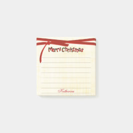 Bloco Post-it Feliz Natal Tartan Pattern Typografia