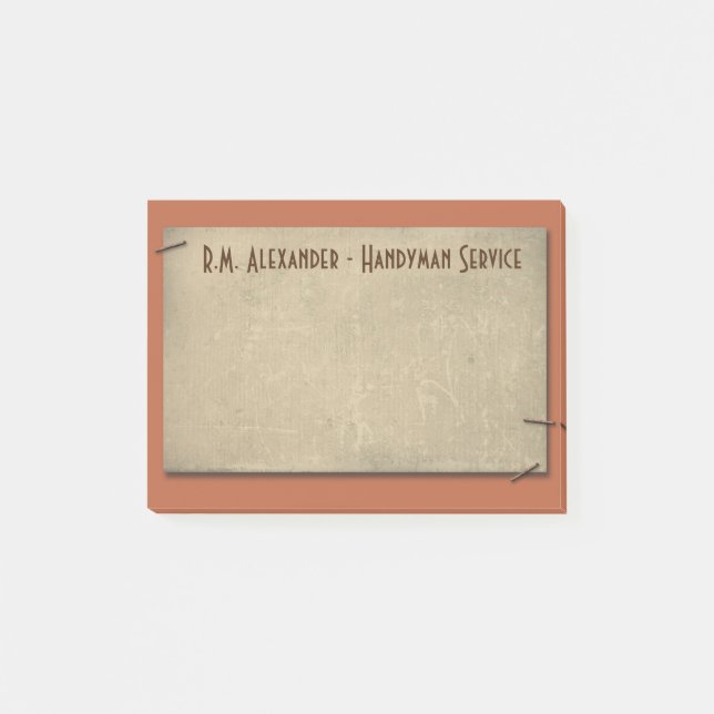 Bloco Post-it Ferrugem e bronzeamento com Grampos Personalizados (Frente)