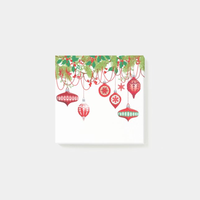 Bloco Post-it Festão do Natal e notas de post-it dos ornamento (Frente)