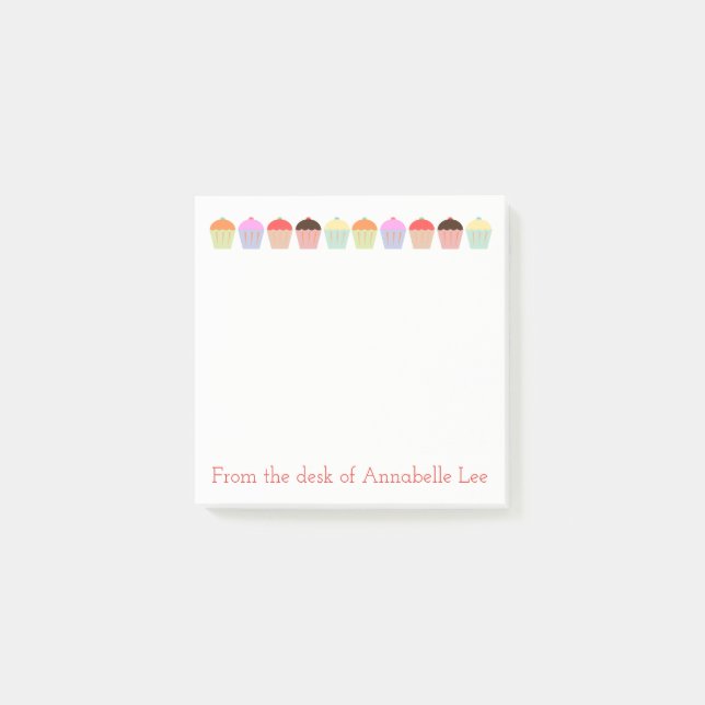 Bloco Post-it Fileira do cupcake (Frente)
