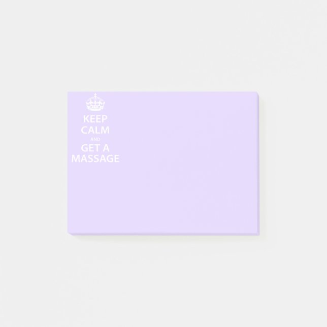 Bloco Post-it Fique calmo e faça uma massagem (Frente)