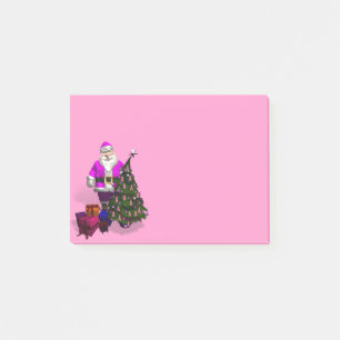 Bloco Post-it Fitas Rosa de Papai Noel