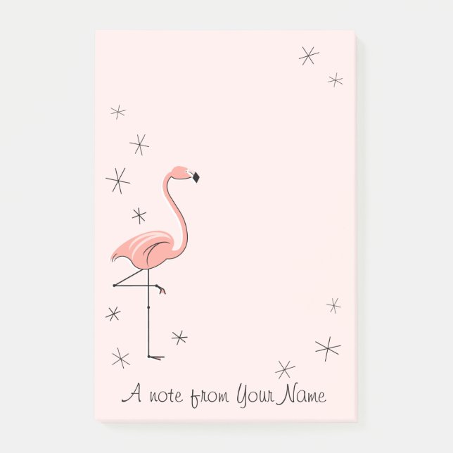 Bloco Post-it Flamingo, cor-de-rosa, "Texto" vertical (Frente)