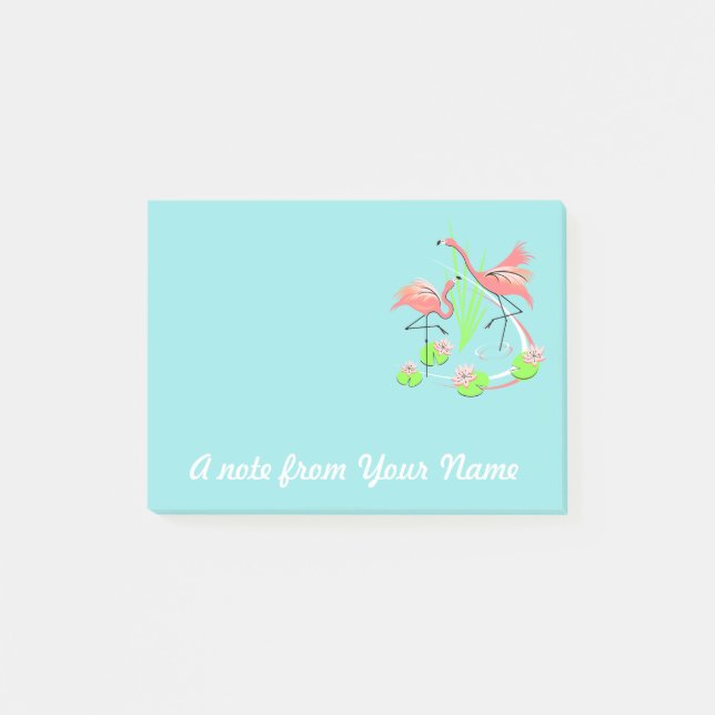 Bloco Post-it Flamingo Fandango Duo Texto poste nota (Frente)