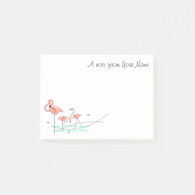 Bloco Post-it Flamingo Ocean Trio "Text" (Frente)