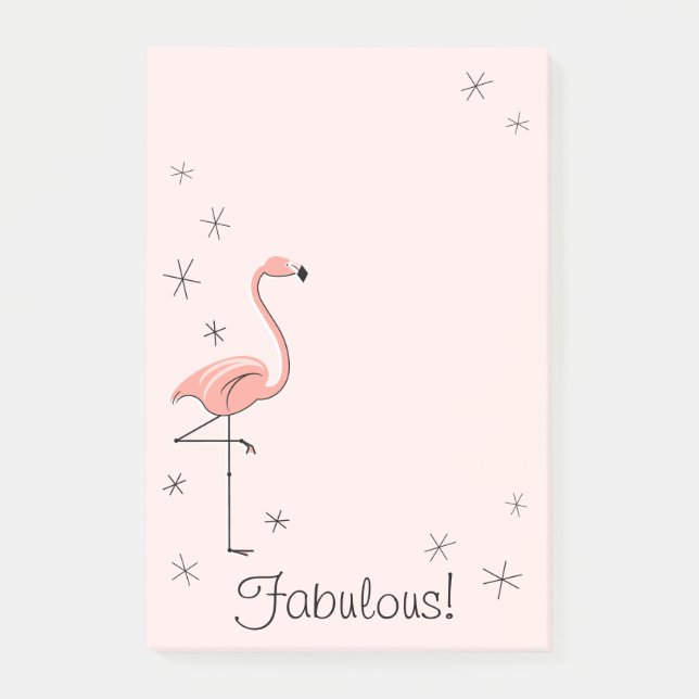 Bloco Post-it Flamingo Pink "Fabuloso!" vertical (Frente)
