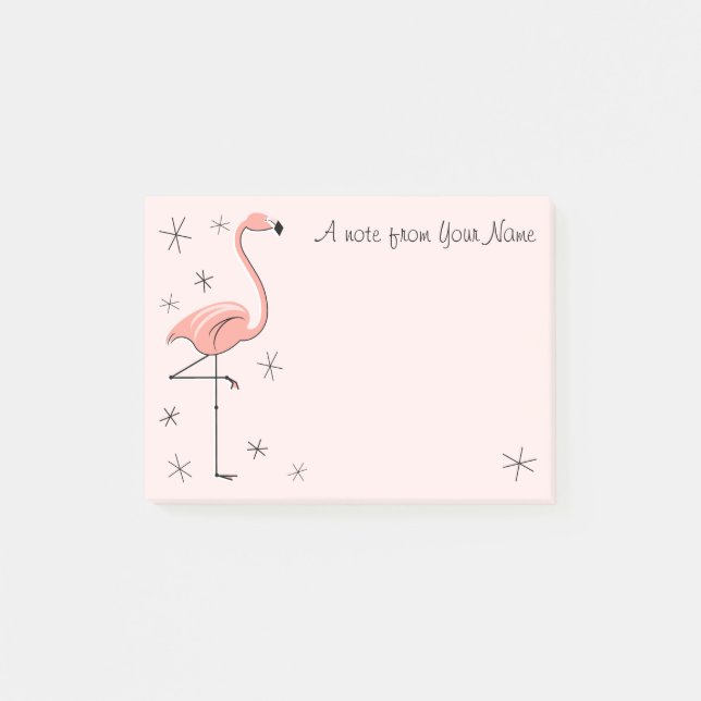 Bloco Post-it Flamingo Rosa "Texto" (Frente)