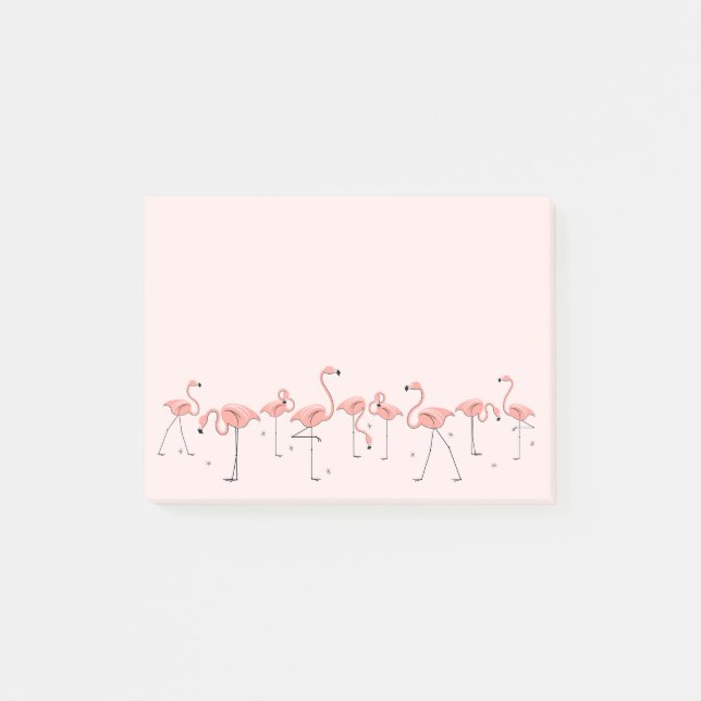 Bloco Post-it Flamingos - Linha Rosa (Frente)