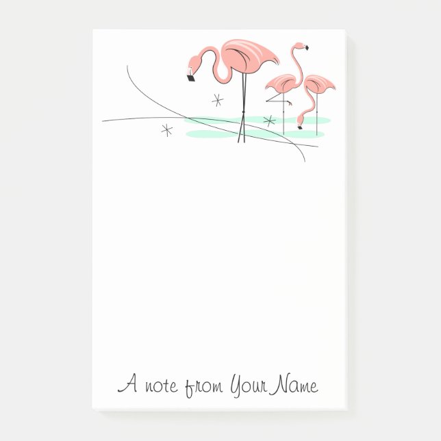 Bloco Post-it Flamingos Ocean Trio 3 "Texto" (Frente)