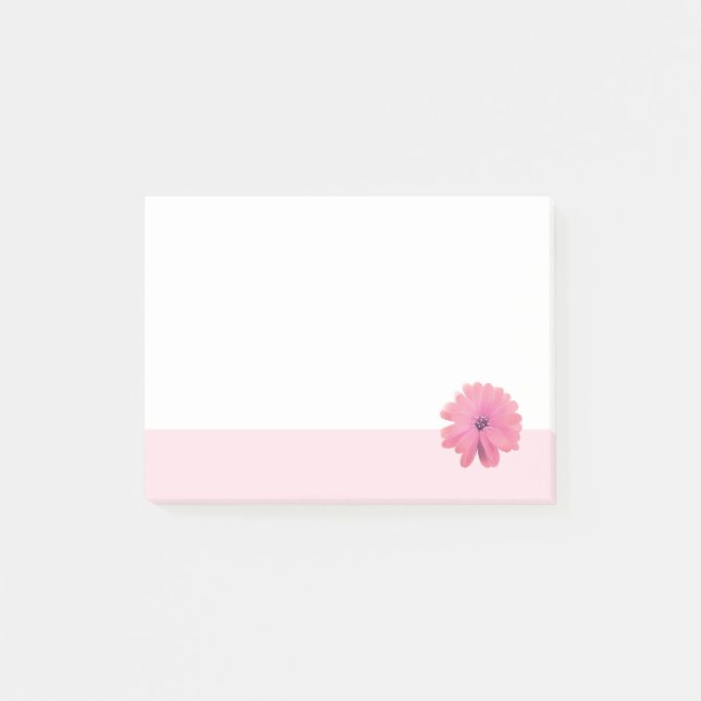 Bloco Post-it Flor Rosa Borda Rosa (Frente)