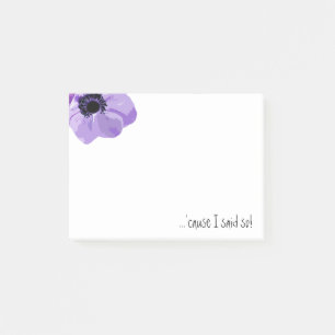 Bloco Post-it Flor roxa porque eu disse assim o Cargo-it® 4 x 3