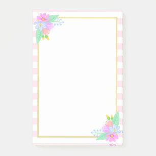 Bloco Post-it Flores de Mola Tiras Rosa Pós-it® Notas 4 x 6